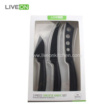 3 pcs Black Oxide Cheese Knife Set